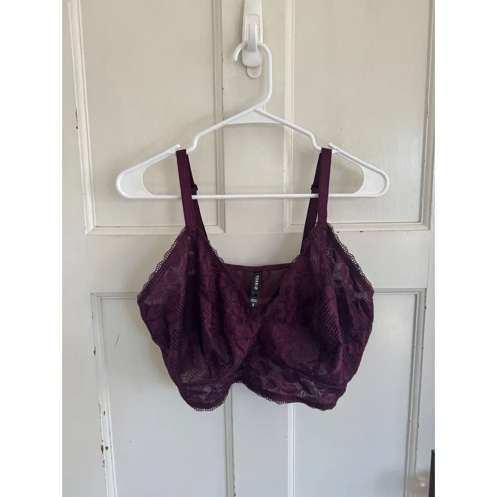 Torrid burgundy purple lace bralette size 2 (2x or 18/20)